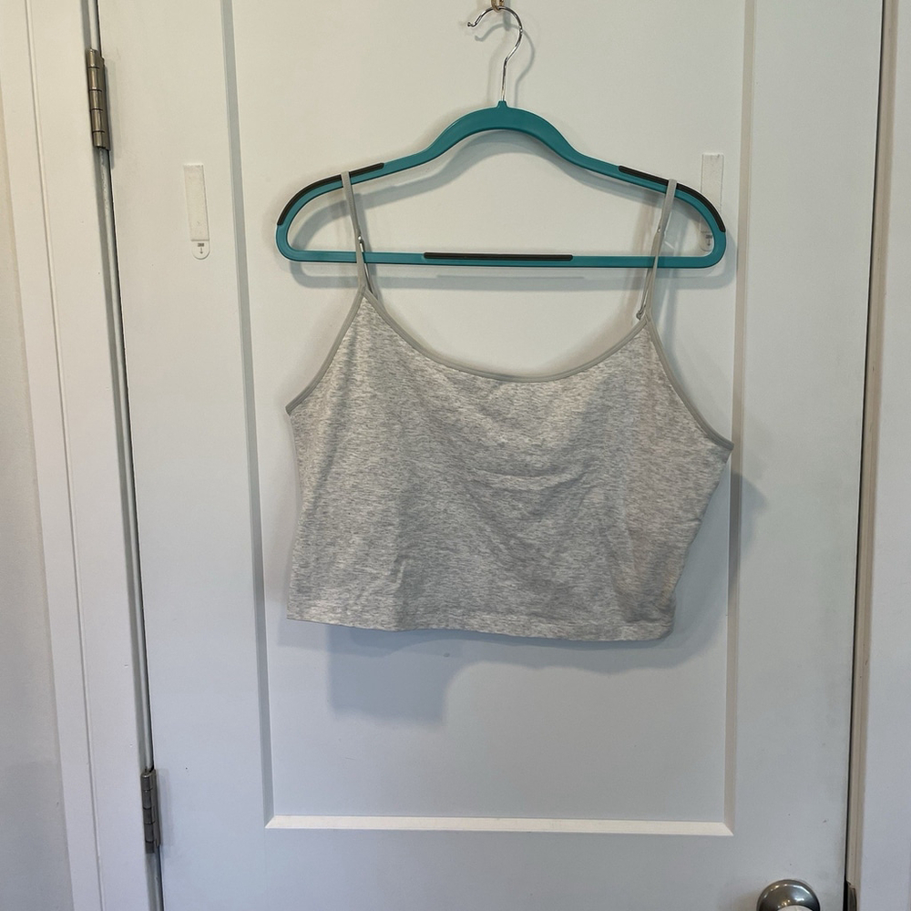 PINK Victoria's Secret Gray Cami Crop Top Size XXL Tank Top Shelf Bra